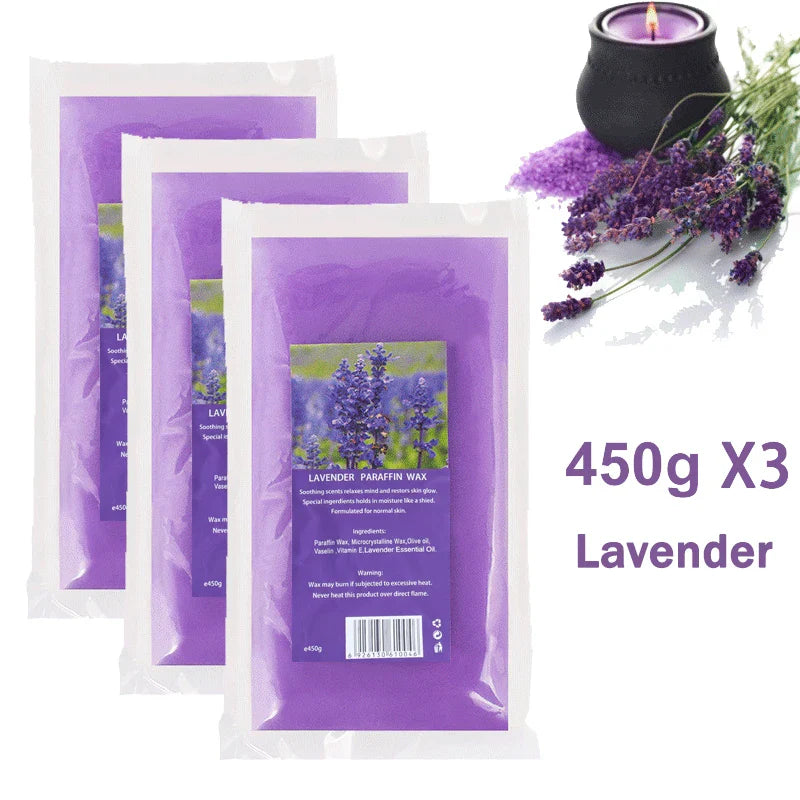 450g/200g Lavender Moisturizing Hands And Feet Mask Peel Off SPA Care Paraffin 1/3Pcs Paraffin Nourishing Hands Restores Gloss