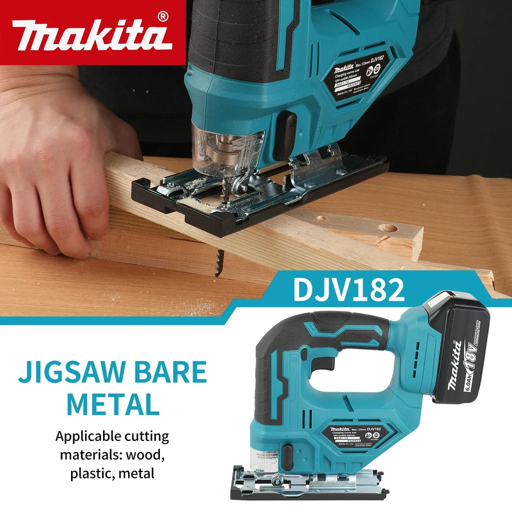 For Makita DJV182 Brushless Portable Carpenter Power Tool Jigsaw Electric Jig Cordless Barrel Handle Jigsaw Free Delivery