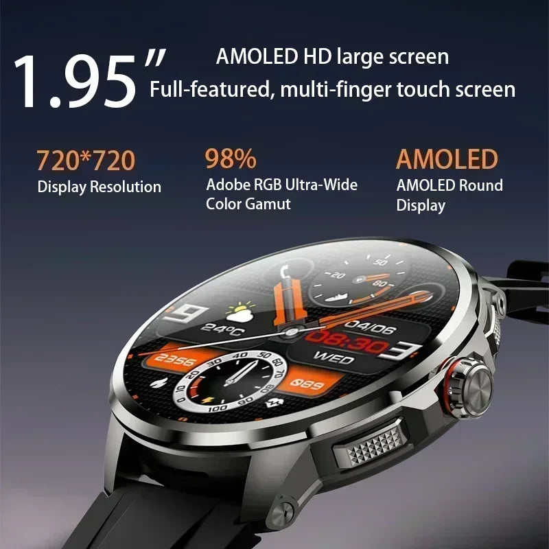 5G Full Network Smart Watch H99 Smartwatch 1.95" HD AMOLED Screen GPS track Heart Rate Bluetooth Call Compass Smartwatch for Men