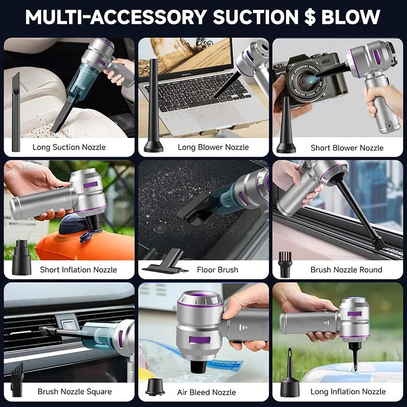 Car Vacuum Cleaner High Power Portable Handheld Wireless Brushless Motor Cleaning Machine Powerful Air Duster for Home Appliance