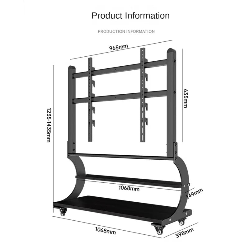 Mobile Rolling TV Stand for 50-100inch TVs Cart TV Shelf Mute Wheels up to 220lbs Max VESA 900x600mmFloor Stand TV Support Shelf