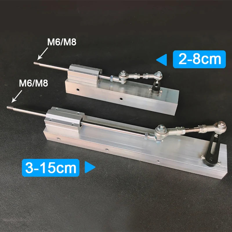 Reciprocating Push Rod Machinery Parts 2-8CM/3-15CM DIY Linear Motor Telescopic Mechanism Actuator Part with Crank and Line Axis