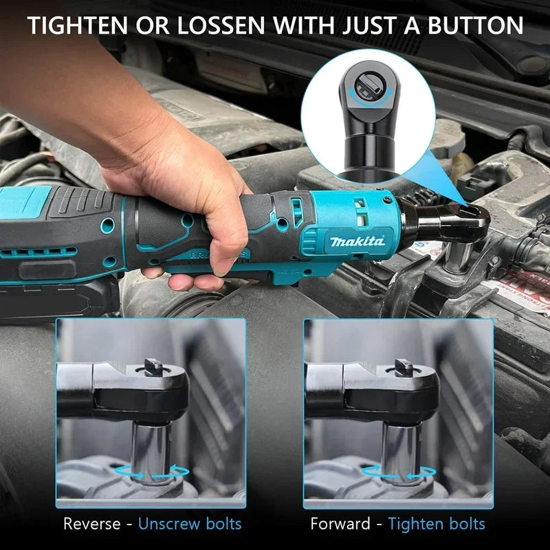 MAKITA DWR180Z 18V LXT Cordless Ratchet Wrench 6.35mm Drive 800RPM 47.5 N·m Angle Wrench Socket Wrench Power Tools DWR180