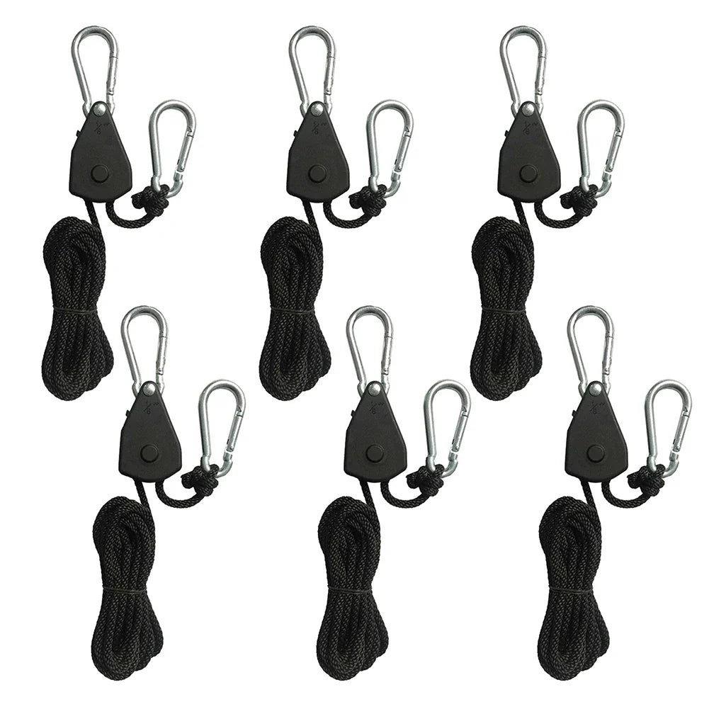 1/2/4/6/8/10/12/14/16pcs Hanger Pulley Ratchets Kayak Rope 1.6M Rope Pulley Ratchet Locking Hanger Sky Curtain Tent for Camping