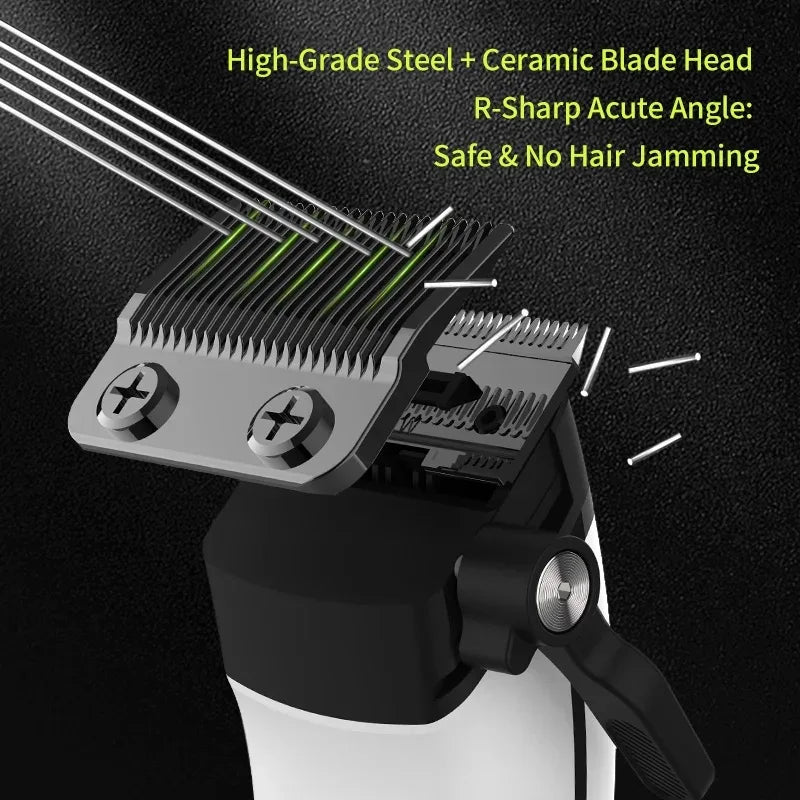 Kemei 1593 Barber Professional Hair Clipper Rechargeable Trimmer Electric Hair Cutting Machine External Rotor Brushless Motor