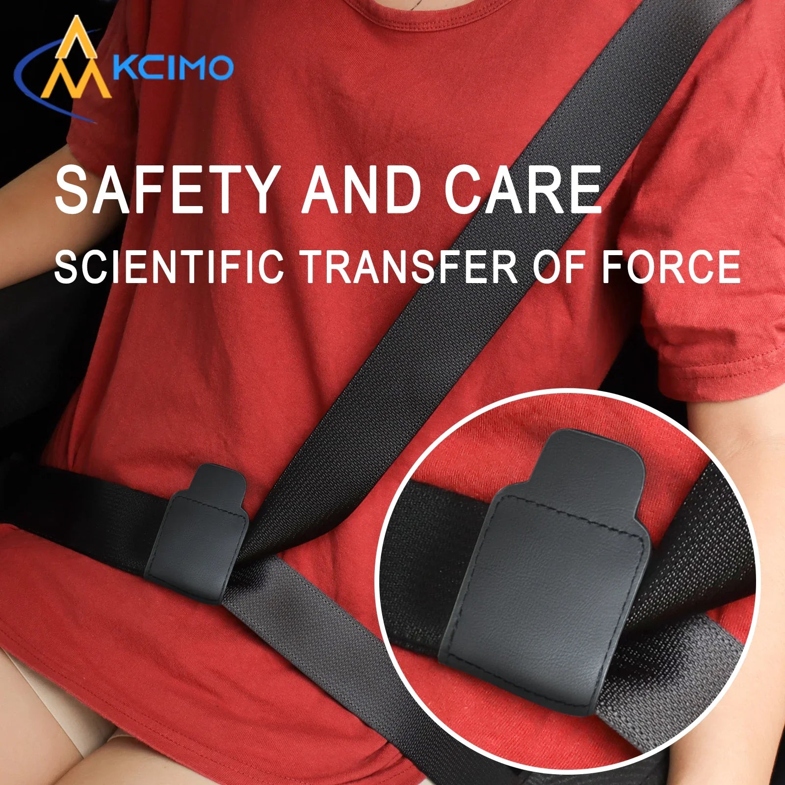 Kcimo PU leather Car seat belt adjuster Black seat belt limiter fixed clip anti-stretching neck Child Protection Car-Styling