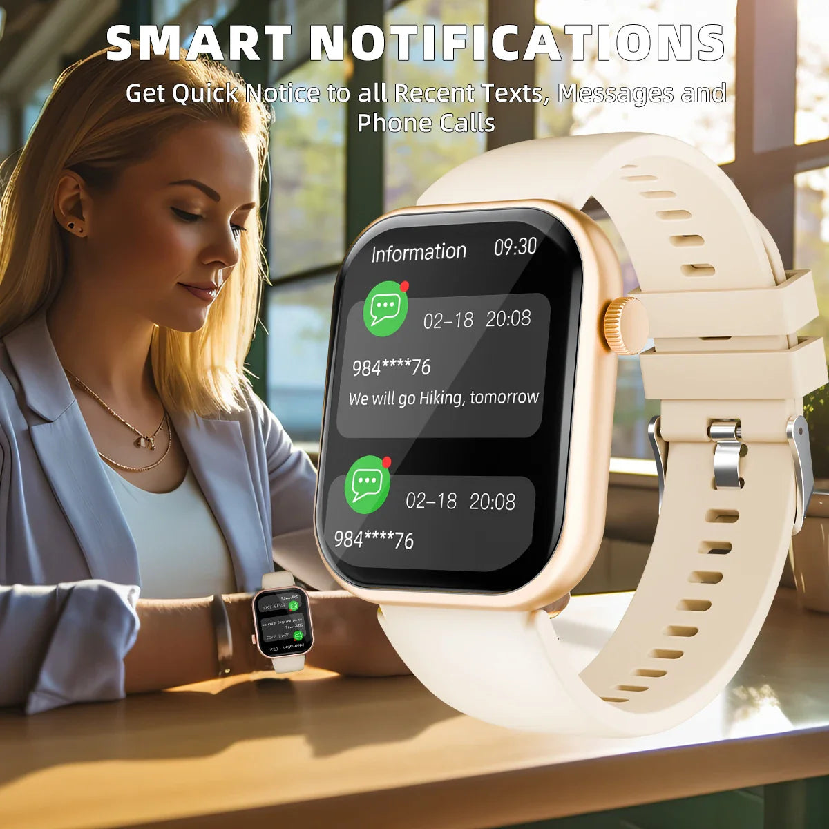 1.83“ Sports Smart Watch Men Women Call Answer Information Heart rate Blood oxygen Step for iphone Android Fitness Tracker Watch