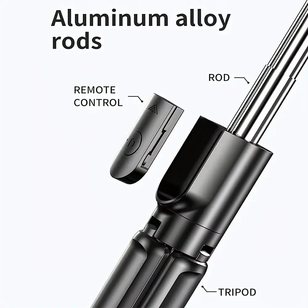 Roreta Wireless Selfie Stick Tripod Stand Bluetooth Remote Extendable Tripod for iPhone Mobile Phone Tiktok Live Streaming