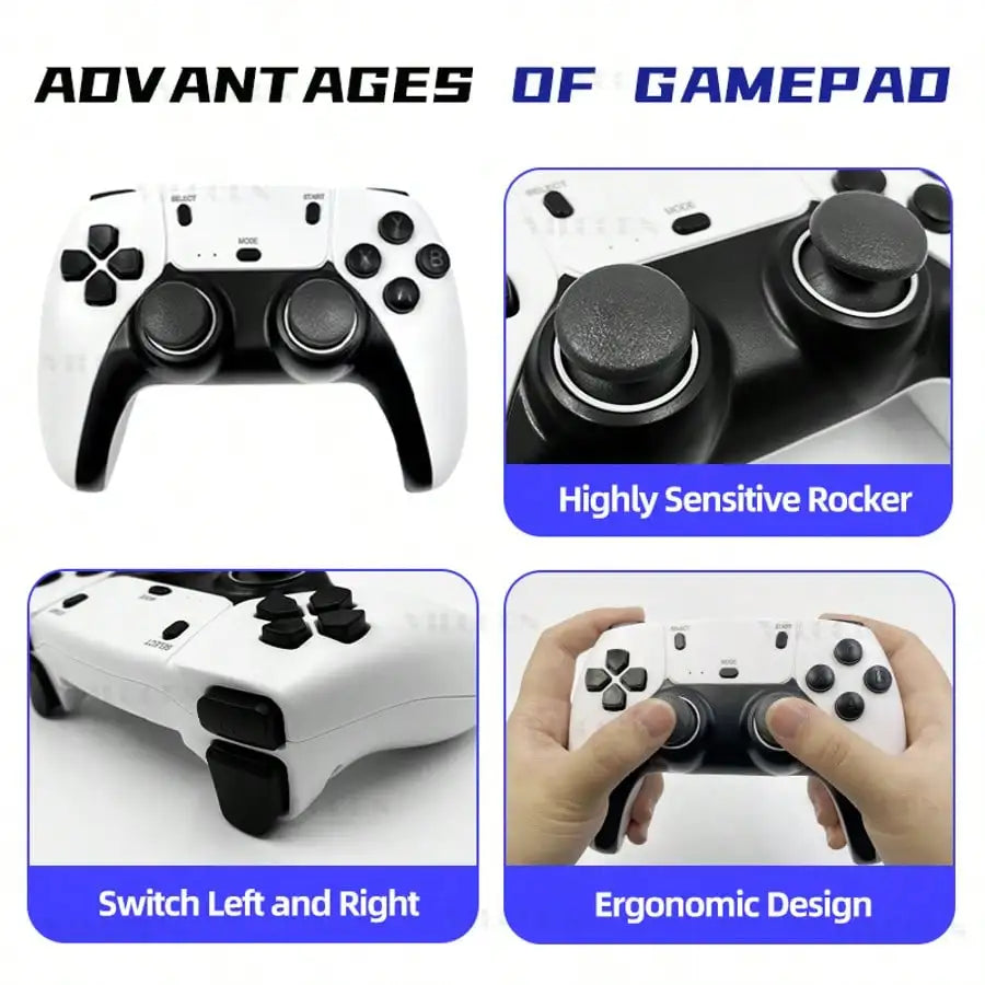 M15 Retro Game Console 2.4G Wireless Dual Controller 4K TV Game Stick 64GB 20000 Retro Games Retro Game Family Gift