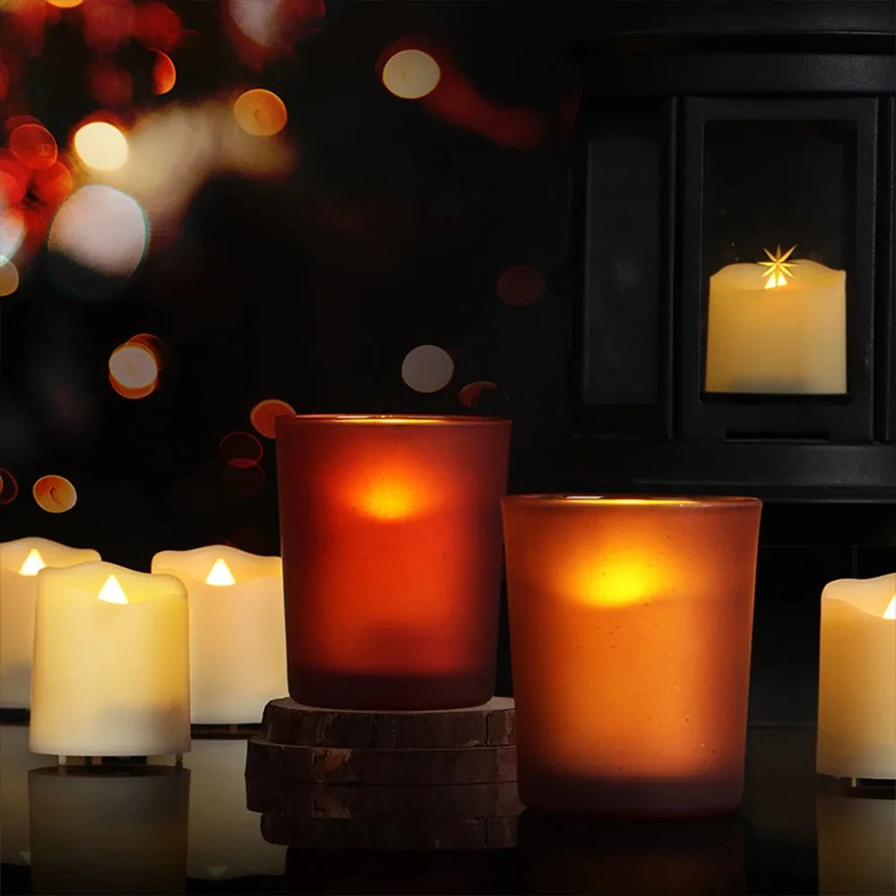 FPOO LED Candle Lamp with Battery Creative Flickering Simulation Flame Candle Night Light Tea Light for Party Home Decoration