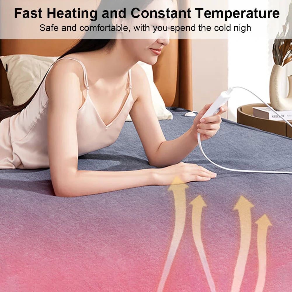 Electric Heating Pad with Automatic Thermostat Bed Warmer Heated Mattress for Bedroom Electric Fast Heating Mat Heated Pad 220V