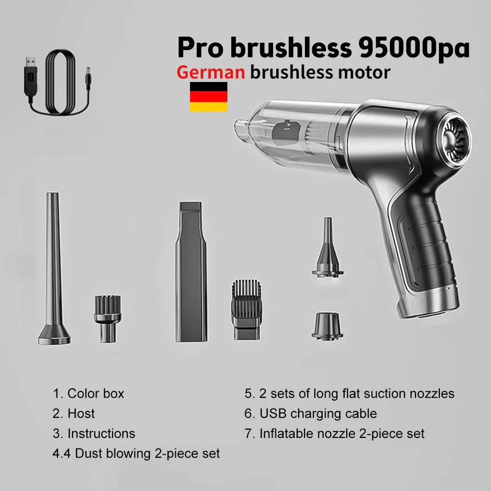 Car Wireless Vacuum Cleaner Portable Handheld120W Blowable Cordless Home Appliance Vacuum Home & Car Dual Use Mini VacuumCleaner