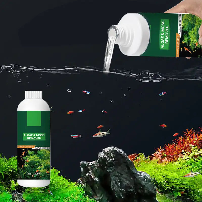 Algae & Moss Remover For Fish Tank 200ml Aquarium Fish Tank Cleaning Agent Safe Water Purification Aquatic Cleaning Tools