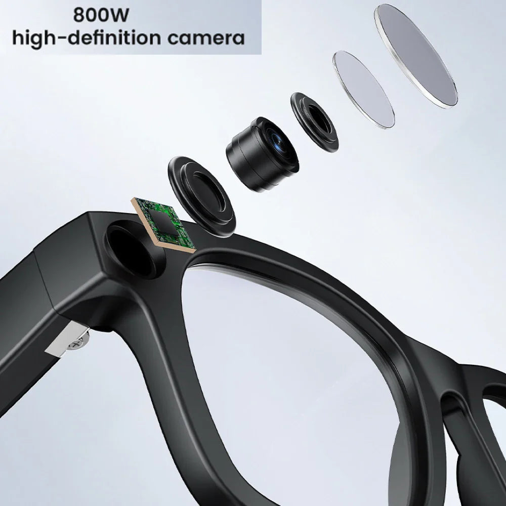 Fashion Smart Glasses Real-Time Translation 800W Camera 1080P Video Recording Anti-Shake Smart Image Recognition Sunglasses