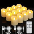 Led Candles Timer Remote Rechargeable LED Light Flameless For Wedding Room Garden Holiday Lighting Home Decor Tea Candle Lamp