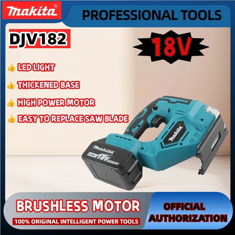 Makita DJV182Z Cordless 18V Lithium Battery Rechargeable Electric Jig Saw Curve Saw Woodworking Cutting Multifunction Saw