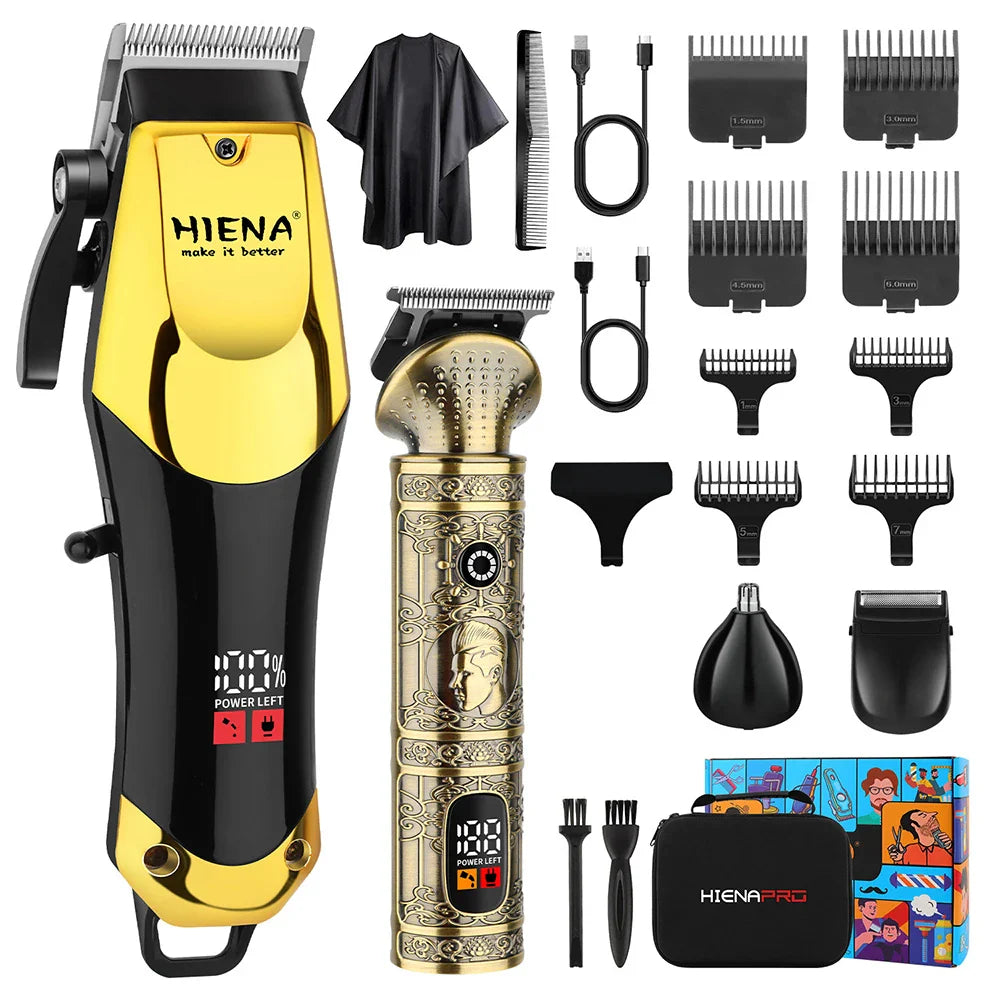 hiena Professional Barber Fade Clippers 0mm Zero Gapped Edgers Hair Trimmer Electric Men Bald Head Finish Hair Cutting Machine
