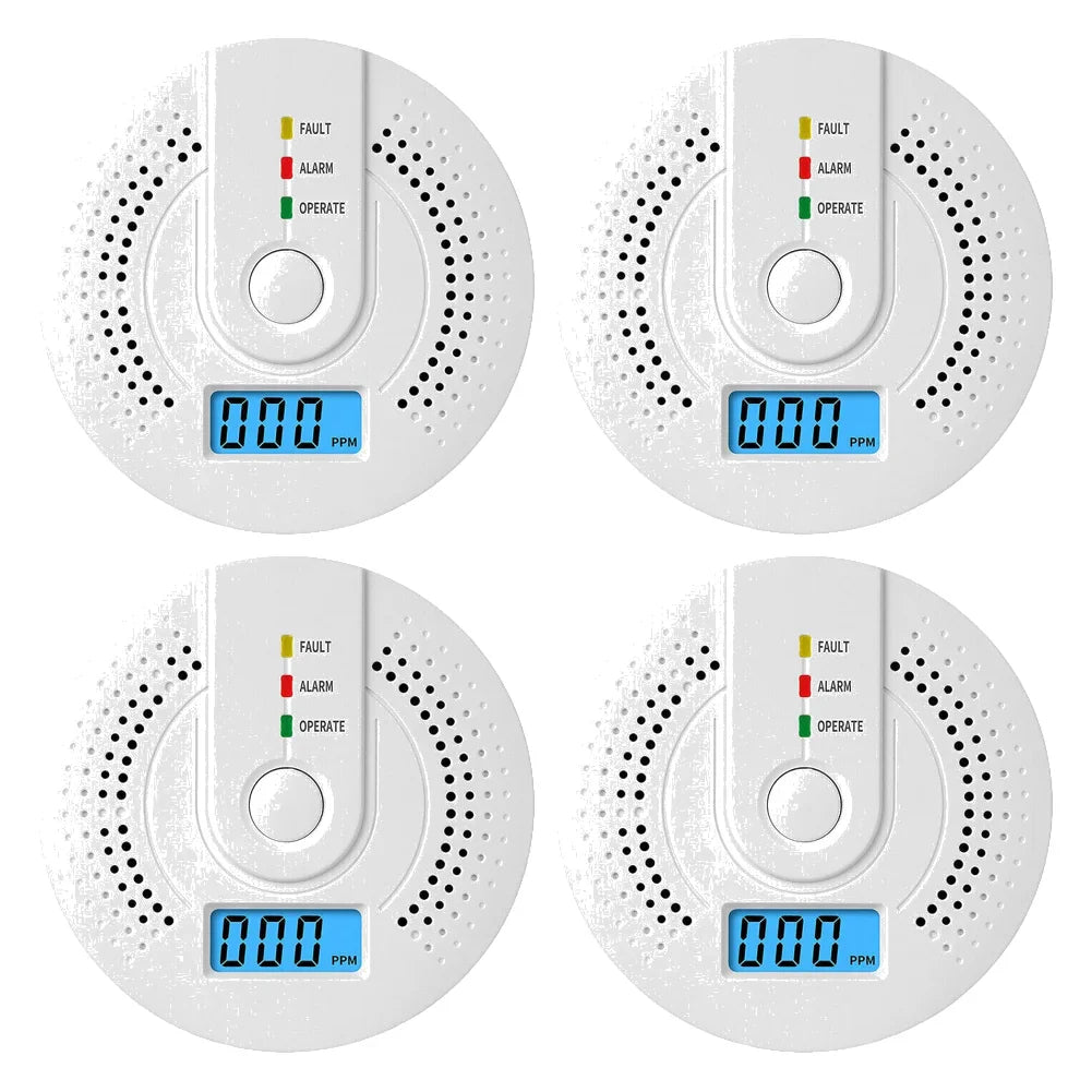 Digital Warning Alarm Sensor Sound Warning Battery Powered Portable CO Detector with LED Indicator CO Sensor for Home Warehouse