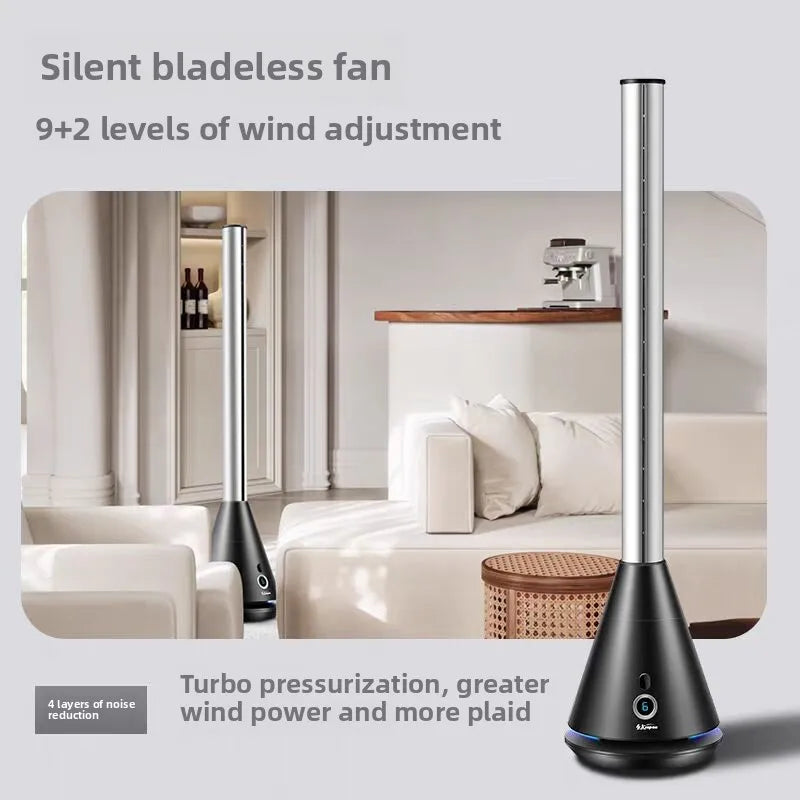 2025 NewHousehold Bladeless Fan Mute Energy-Saving Remote Control Wide-Angle Air Supply Adjustment Safety Anti-Pinch Hand Office