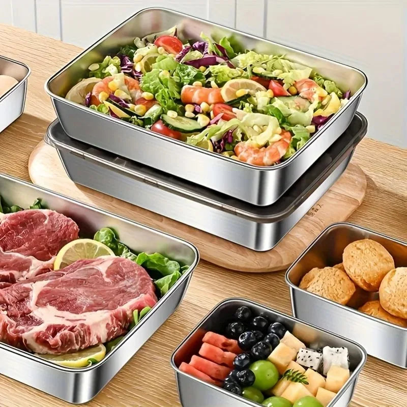 2026 5pcs Stainless Steel Food Storage Set - Leak - Proof Lids Durable & Easy  Sandwiches Fruits - Great for Home Parties