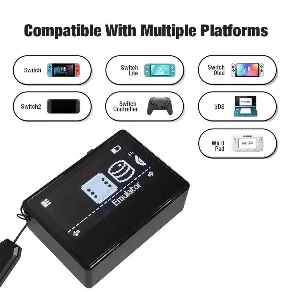 BSLIUFANG Smart NFC Emulator for AMB iNFC OLED HD Smart Emulator Accessory for Switch/Switch2 Simple Pixel Style System