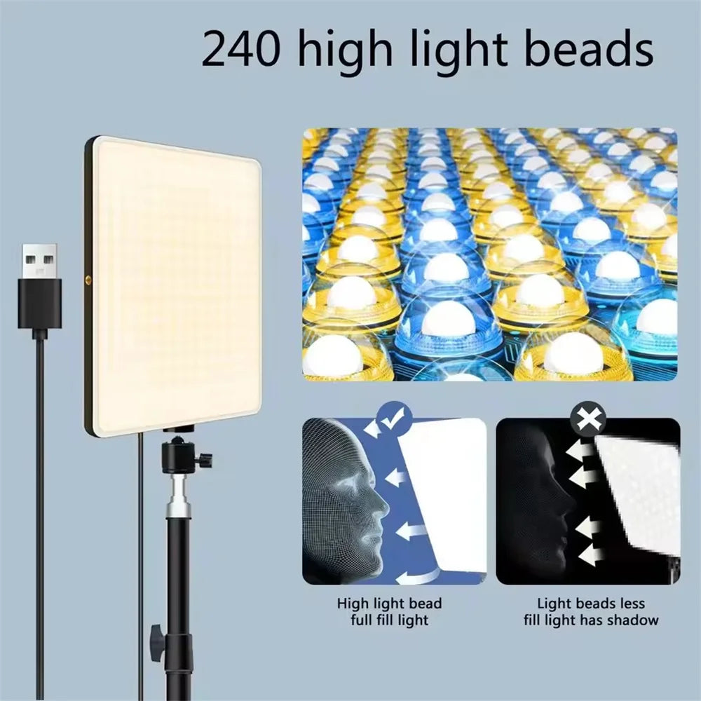 BSLIUFANG LED Photography Selfie Lights Conference Lighting Photo Studio Lamp With Scissor Arm Stand For YouTube Live Streaming