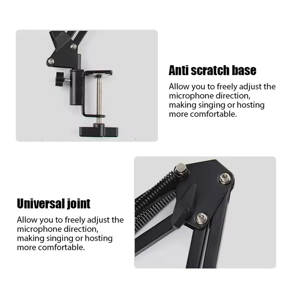 BSLIUFANG Professional Flexible Scissor Arm Microphone Stand – Adjustable Desktop Boom Holder for Podcast/Streaming/Youtube