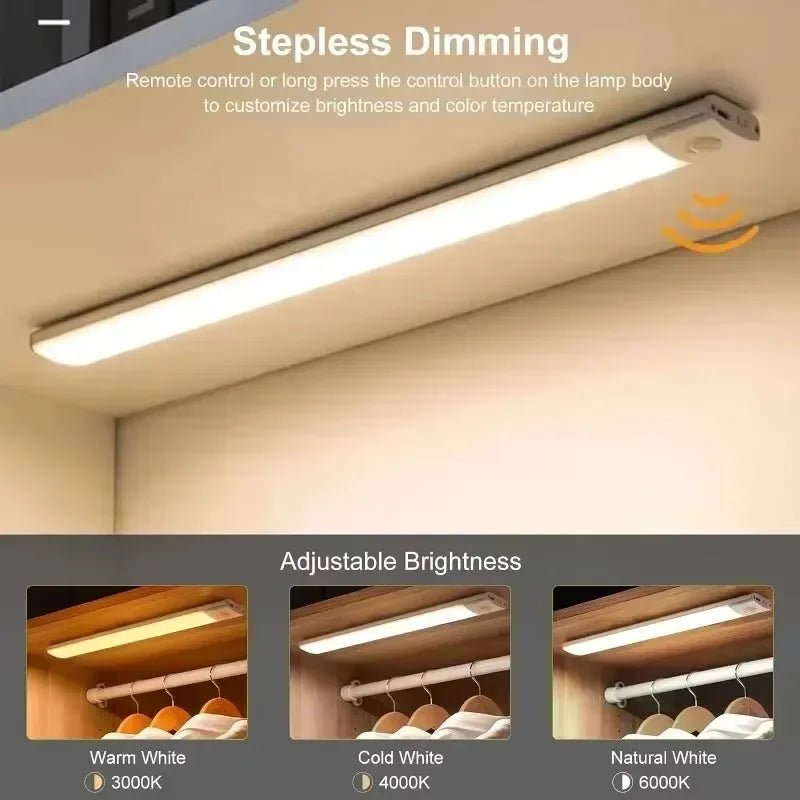 Night light LED Cabinet Light USB Rechargeable Motion Sensor Light Suitable For Kitchen Wardrobe Cabinet Lighting 30cm/40cm/50cm