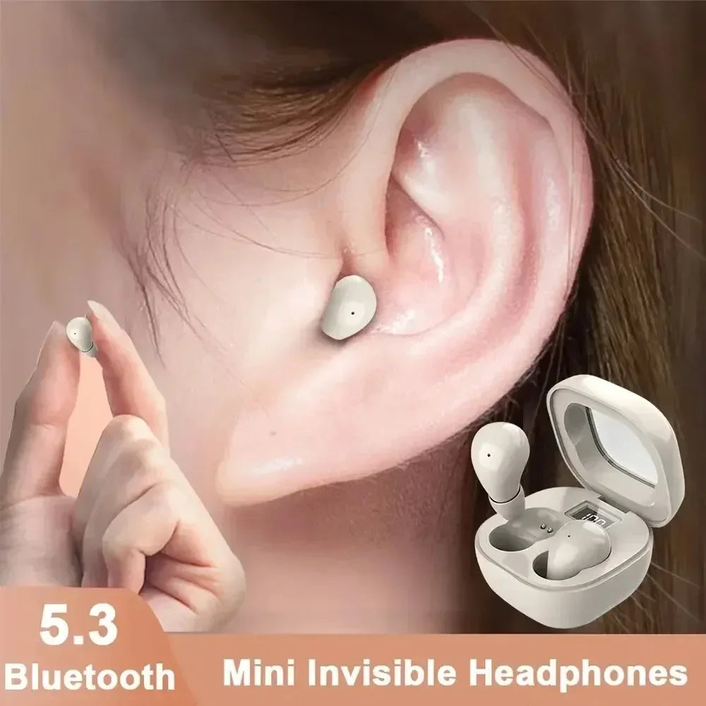 Mini Sleep Wireless Bluetooth Headphones TWS Headsets With Mic Stereo Sport In-ear EarphoneLong Standby HD Call Earbuds Game