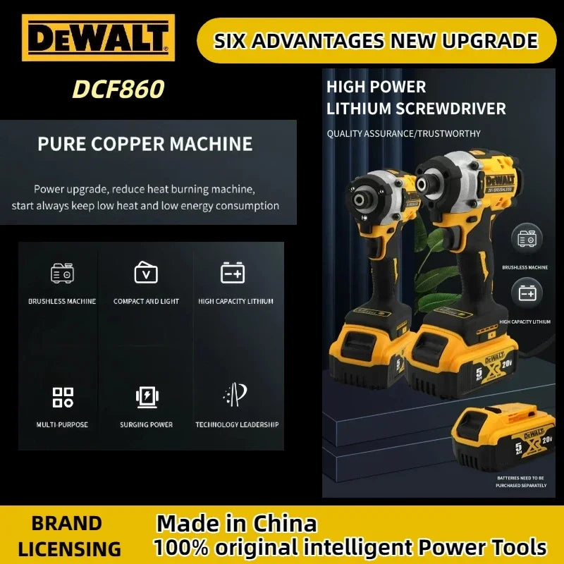 Dewalt DCF860 Brushless Electric Drill Screwdriver Cordless Compact Drill / Driver Rechargeable Upgraded drills Power Tools
