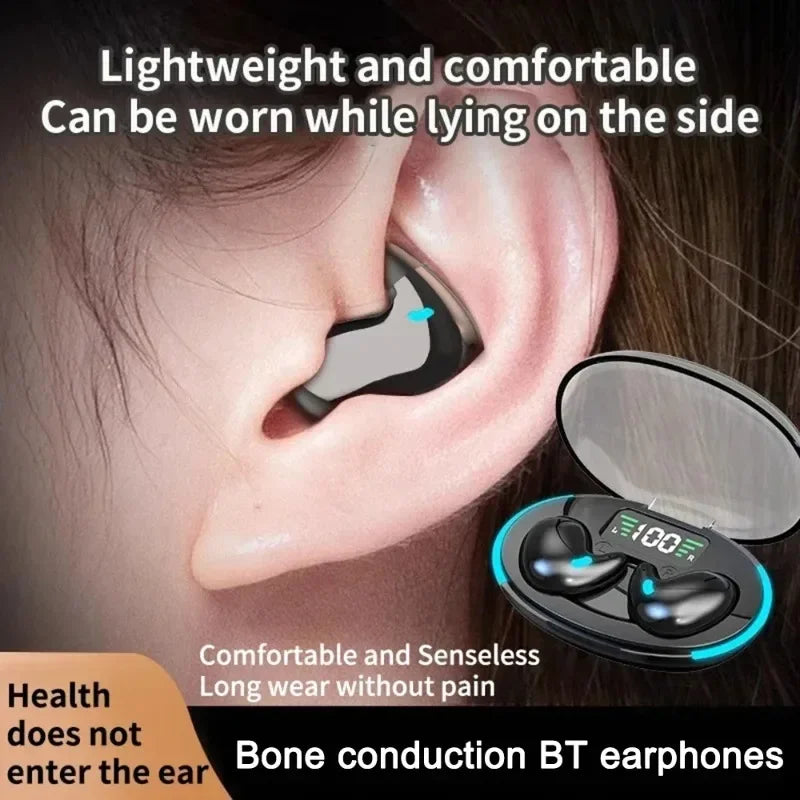 Mini Invisible Sleep Wireless Earphone Bluetooth 5.0 Hidden Earbuds IPX5 Waterproof Noise Cancelling Touch Control Headphone X55