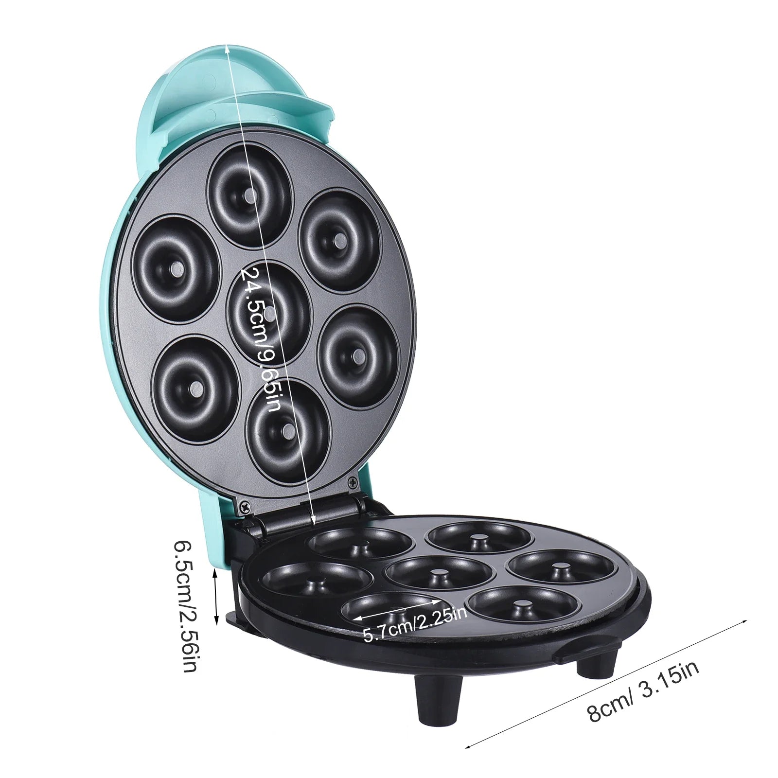 Donut Maker Machine 700W Double-sided Heating Non-stick Coating 7 Doughnuts Electric Donut Maker Machine for Breakfast Dessert