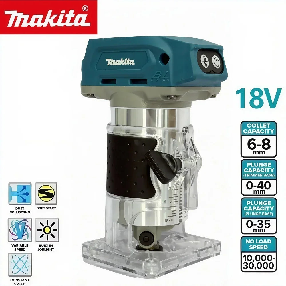 Fit Makita DRT50 Cordless Trimmer Rechargeable Trimming Machine Brushless Slotting Tool Milling Woodwork Engraving Machine