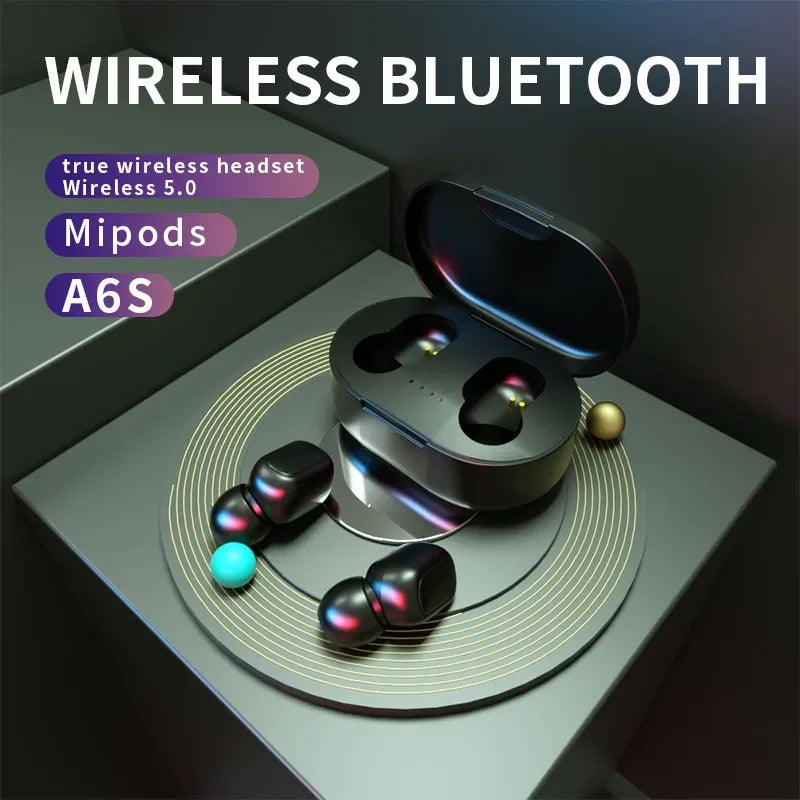 A6S TWS Wireless Bluetooth Headset With Microphones Sports Earbuds Earphones Noise-cancelling Earplug Mini Headphones Hands-free