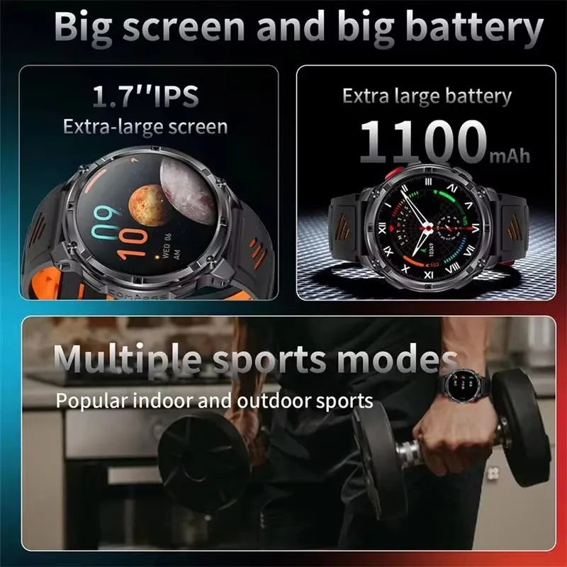 2026 New T-Rex3 Pro 1100mAh Battery Smart Watch GPS path IP68 Waterproof Sports Run tracker Outdoor Compass Military Smartwatch