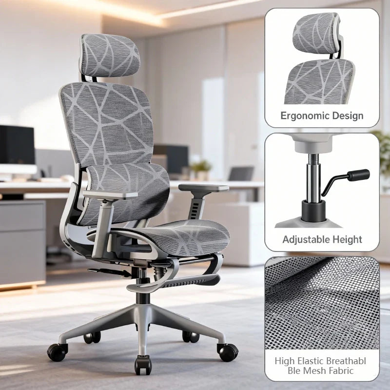 Ergonomic Office Chair Adjustable Relax Gaming Chair Computer Study Long Sitting Wheels Furgle Fauteuil Rose Office Furniture