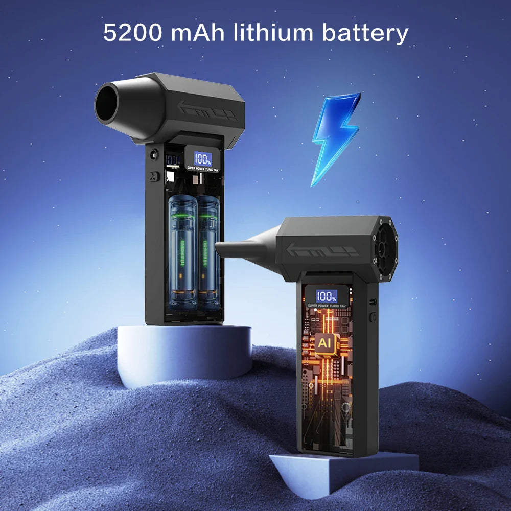 P80 High-Speed Dust Blower 120000RPM Violent Fan 180g Blowing Force Strong Airflow Brushless Turbo Jet Blower With LED Lighting