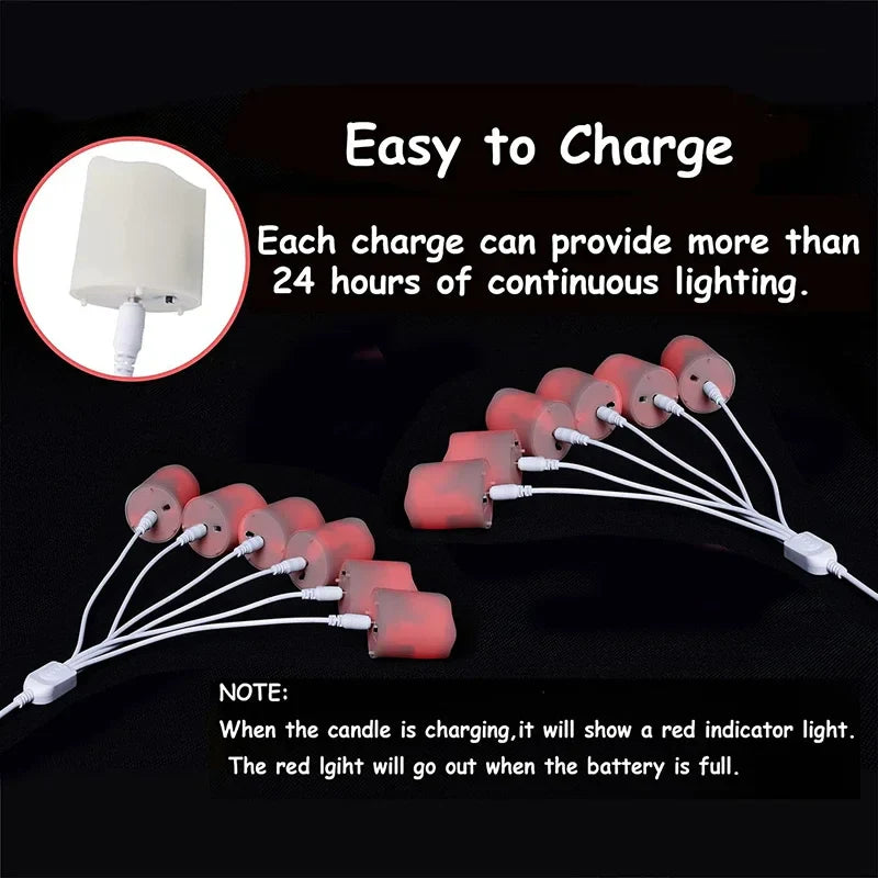 Tea Candle Light Rechargeable Candles Timer Remote LED Light Flameless For Wedding Room Garden Holiday Lighting Home Decoration