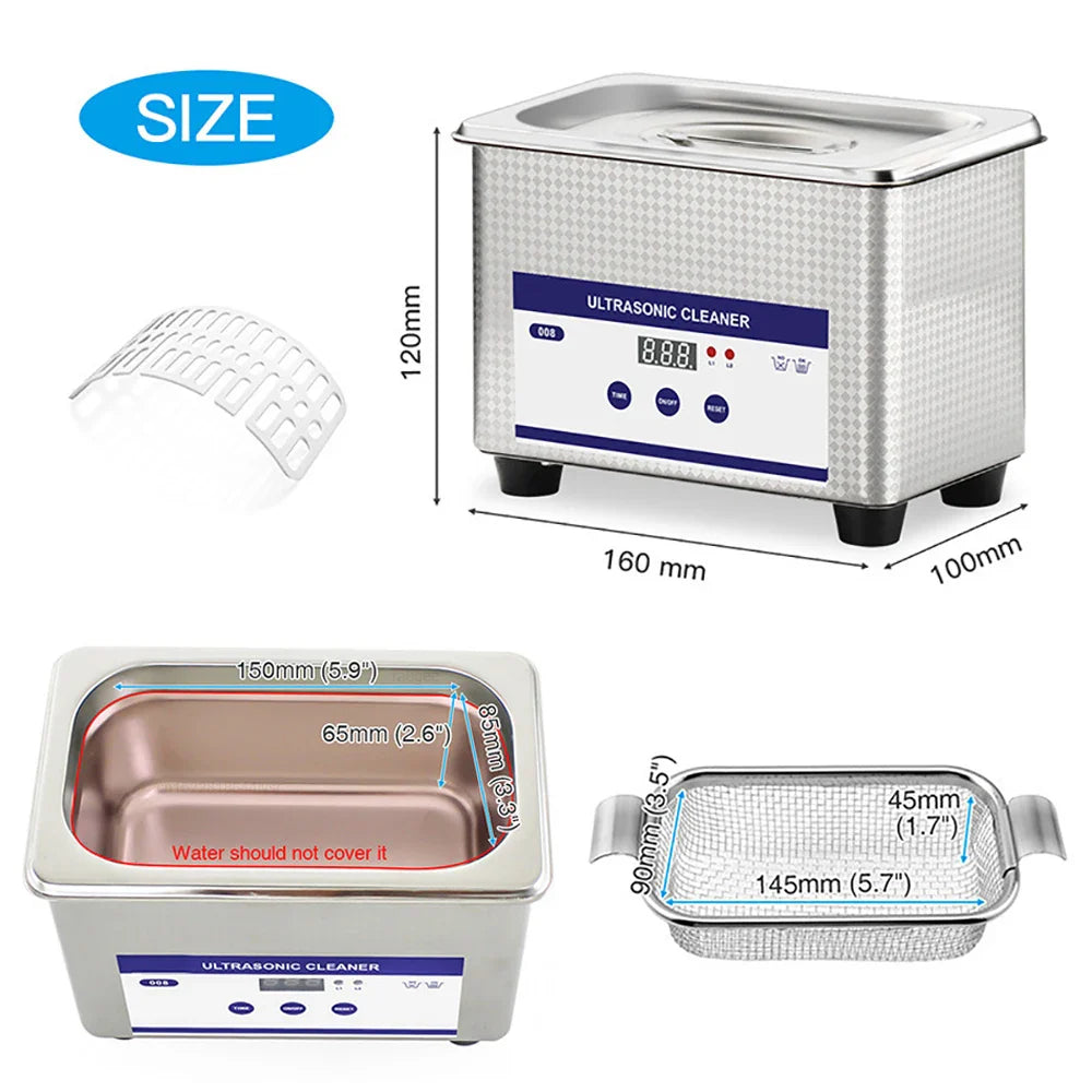 Ultrasonic Cleaner 35W High Frequency Ultrasonic Glasses Cleaning Machine for Jewelry Watches Denture Tool Ultrasonic Washing