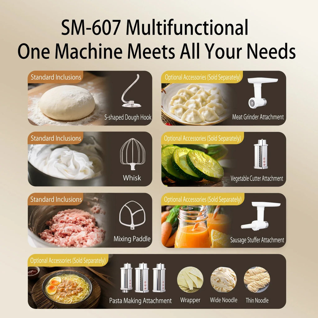 ：Shunran 8L Stand Mixer DC Motor Automatic Dough Kneader Multifunctional Mixer for Home & Commercial Baking