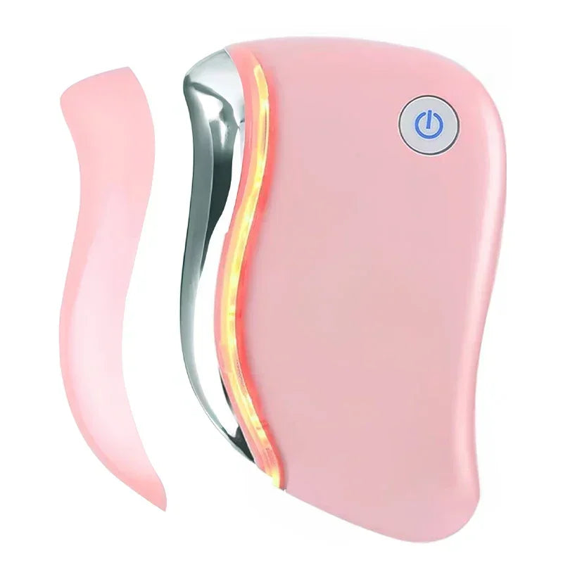 4 in 1 Electric Facial Scraping massager Heat Vibration Sculpting Tightening Tool Anti-Aging Wrinkles Eye Face Puffiness Relief