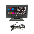 Digital LED Weather Station Temperature & Humidity Monitor With Forecast Display & Table Alarm Clock Large Screen Weather Clock