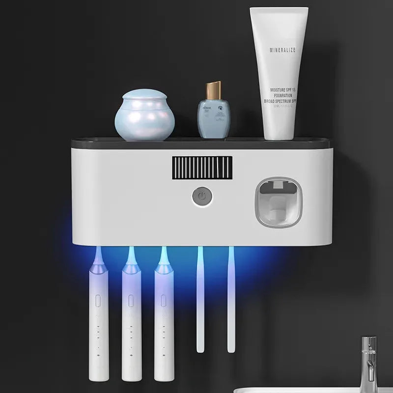 Wireless Charging UV Toothbrush Disinfector Non Perforated Toothbrush Holder Toothbrush Disinfector Storage Rack