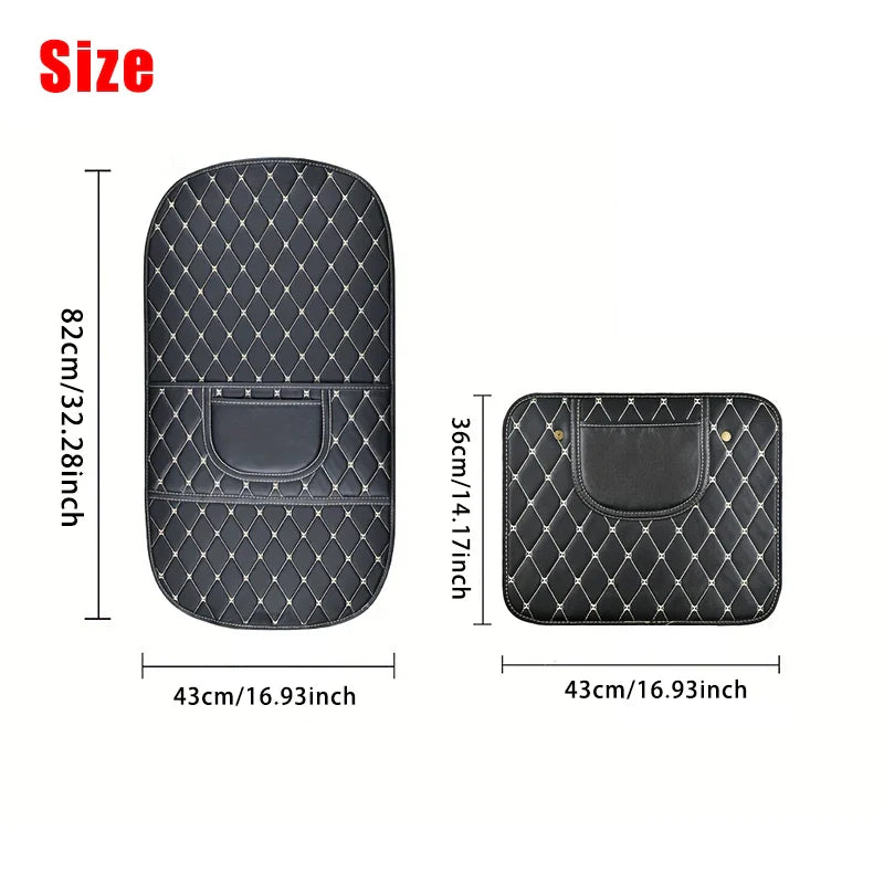 Car Anti-Child-Kick Pad PU Leather Auto Seat Back Protector Cover Back Seat Organizer with Storage Pockets Interior Accessories