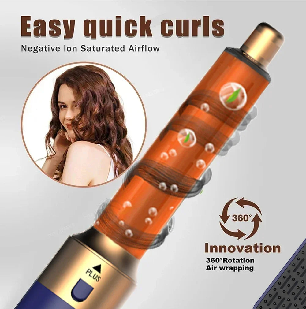 5 In 1 Styling Hair Dryer Electric Comb Negative Ion Professional Automatic Comb Curly Hair Straight Hair Comb Styling Tool
