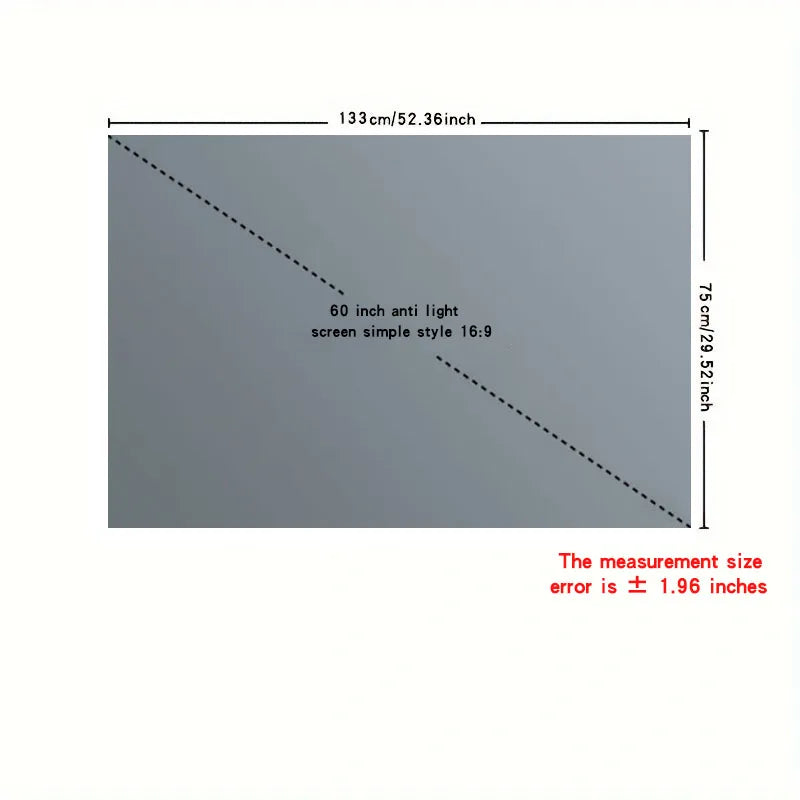 60-110 inch simple anti light screen suitable for office, outdoor, and indoor use, portable projection screen