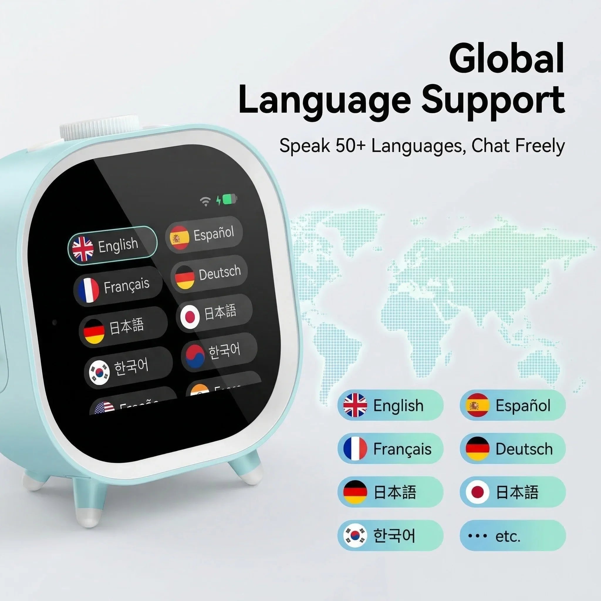 AI Smart Alarm Clock Talking Buddy Educational Toy for Kids Music/Stories Player Pomodoro Timer Cool Robot Gift for Boys Girls
