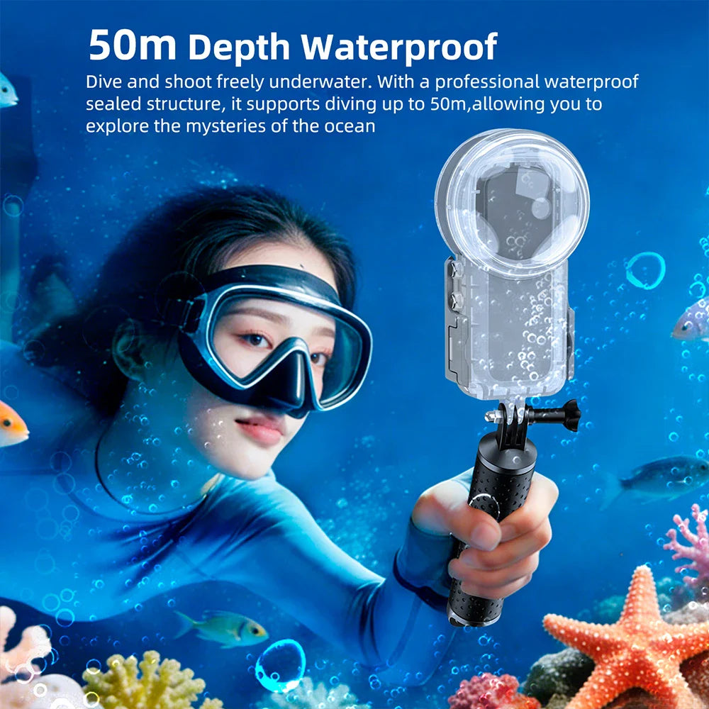 Seafrogs 50meter waterproof camera housing for Insta 360 X5