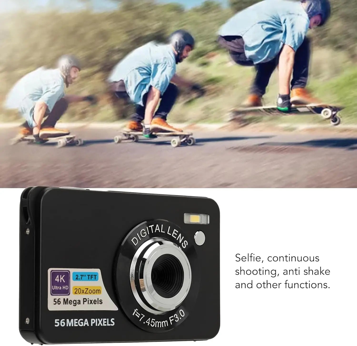 20X 56MP Digital Camera Photographic 2.7 Inch Screen 4K UHD Kids Camcorder Face Detect Auto Focus Self-Timer Camera For Children