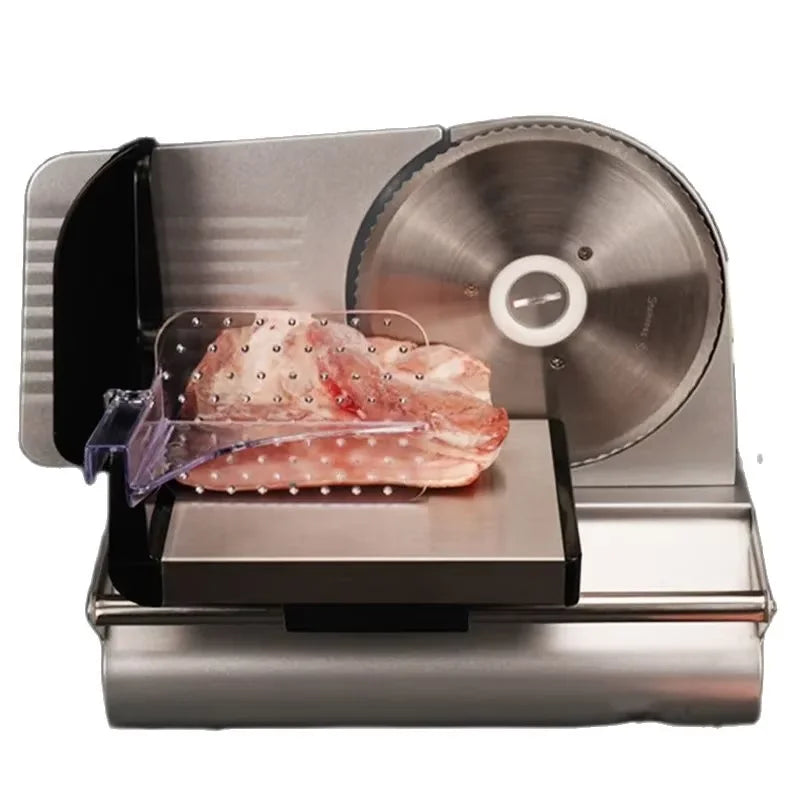 220V Electric Meat Slicer, Commercial Mutton Beef Lamb Cutter, Automatic Vegetable & Bread Slicing Machine, Stainless Steel Food